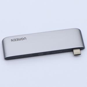 UGREEN(绿联)Type-C转HDMI+2口USB分线器(直插式)灰色 雷电3拓展坞转换器适用苹果MacBook笔记本电脑 单C头【3合1-HDMI+USB3.0】60567