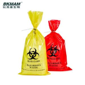 BKMAM(比克曼生物)，{一整袋50个}，耐高温医疗垃圾袋/生物安全袋，黄色，42x48cm，110107008