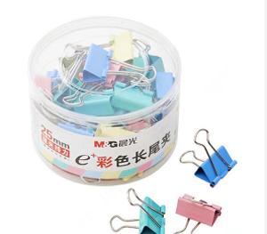 [一罐48枚]M&G（晨光文具）Eplus彩色长尾夹 金属票据夹 经济型办公燕尾夹25mmABS92741