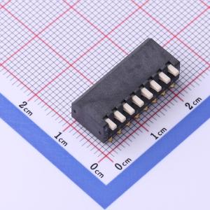 8位 2.54间距贴片型 琴键式侧拨 黑色拨码开关 拨动开关
