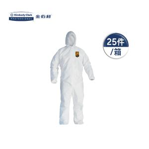 Kimberly-Clark(金佰利) 聚丙烯覆膜面料阻隔连体带帽防护服 白色 M码 袋装