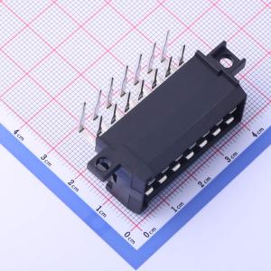 黑色 汽车连接器插座5.0mm间距,双排14PIN弯针,兼容828801-5
