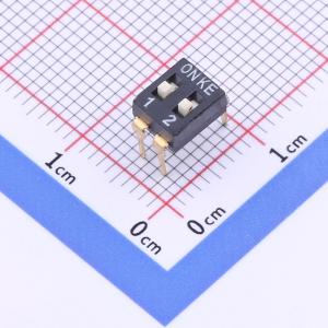 2位 2.54mm脚距双排列IC插件型 KE拨码开关 DIP开关
