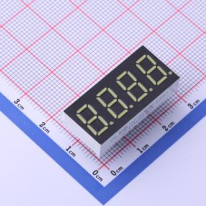 0.36英寸,四位,白光,共阴LED数码管,插件