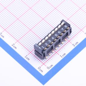 8位 2.54mm 琴键式拨码开关 侧拨