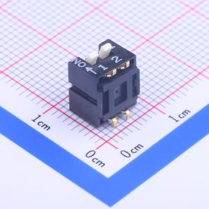 2位 2.54mm 琴键式拨码开关 侧拨