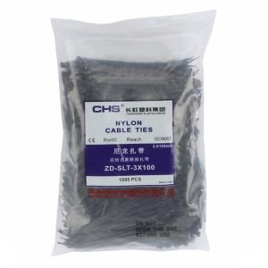 [一整包1000条]自锁式尼龙扎带 国标 A级 黑色 CHS-3*100 1000条/包