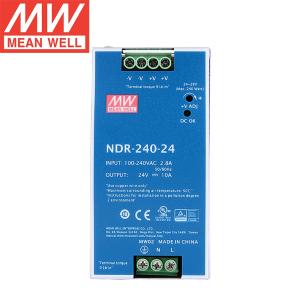 MW(明纬)NDR-240导轨安装PFC开关电源 24V10A 无配线
