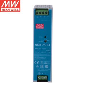 MW(明纬)NDR-75-24 导轨安装PFC开关电源 24V3.2A