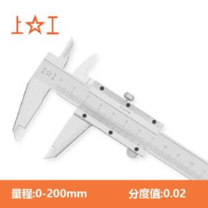 普通碳钢游标卡尺0-200mm/0.02mm/方杆