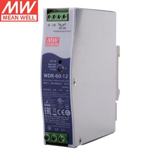 MW(明纬)WDR-60-12超宽输入工业导轨型电源(60W左右)安装PFC开关电源12V5A
