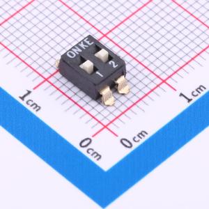 间距2.54mm 2位高推 拨码开关 贴片