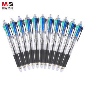 [一盒12支]M&G（晨光文具） 办公多功能按动四色圆珠笔油笔0.7mm 黑蓝红绿 四色