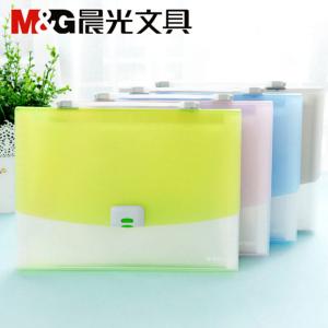 M&G（晨光文具）A4/12格蓝色文件包 办公手提资料包风琴包 学生试卷分类收纳包