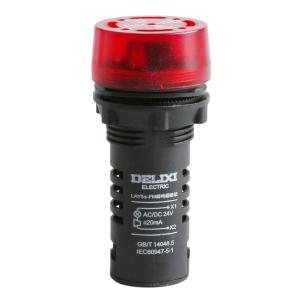 DELIXI(德力西)LAY5s 蜂鸣器LAY5s-FM 断续闪烁式 AC.DC 24V 红(蜂鸣器) LAY5SFM3B4