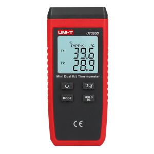 优利德（UNI-T）UT320D 双通道测温仪 温度计 自动量程 带背光 小型便携工业数字温度测量仪