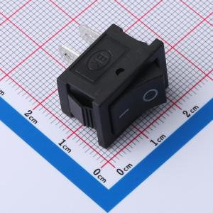 15*21mm 两脚两档跷板开关 平面 黑
