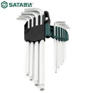 SATA(世达)，9件铬钒钢特长球头内六角扳手组套，09101A