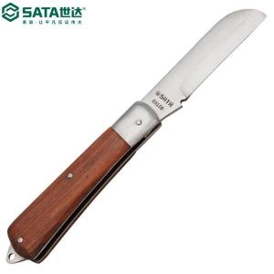 SATA(世达)，直刃木柄电工刀70MM，03109