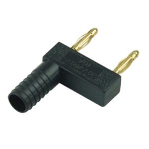 特斯达镀真金2mm短路香蕉插头2公转1母间距12mm Jumper连接器 黑色