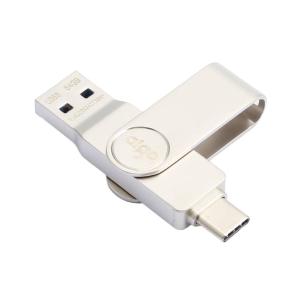 爱国者Type-C USB3.2手机U盘 读速150MB金属双接口银色 【64G】手机电脑两用金属材质读速120MB
