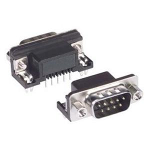 L-com（诺通）直角D-Sub PCB连接器,DB9公头,10件/托盘