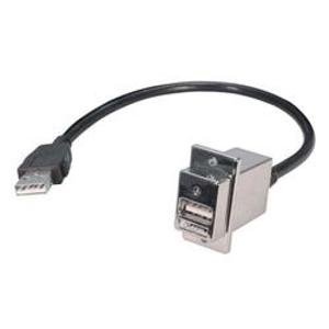 USB A型耦合器线缆,穿壁式A母头/自锁型A公头,24英寸(0.6米)