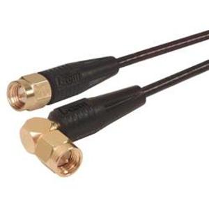L-com（诺通）RG174同轴线缆,SMA 公头 / 90°直角式 SMA 公头,2.5 ft/0.75 m