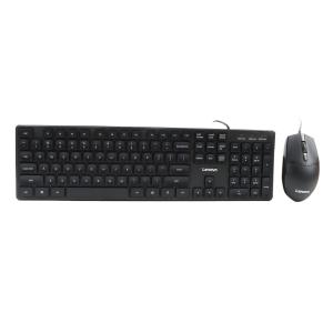 联想（Lenovo）KM180 原装通用USB有线轻薄键鼠套装 台式一体机家用办公电脑键鼠套装 黑色