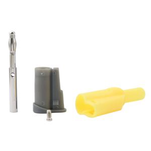 埃塔4mm香蕉插头 黄色 尾部可堆叠 安全护套型 螺丝免焊端接 1000V 10A（4件套）