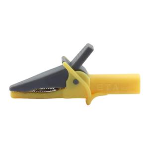 埃塔安全绝缘夹鳄鱼夹 黄色 带4mm绝缘安全插座 35mm开口 1000V 10A