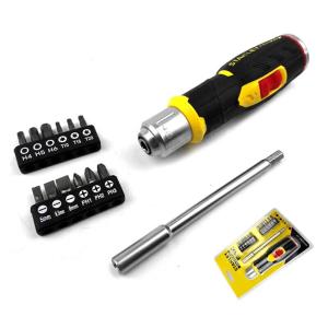 STANLEY(史丹利)，FatMax 13件手柄可弯型棘轮旋柄和旋具头组套，FMHT62691-23