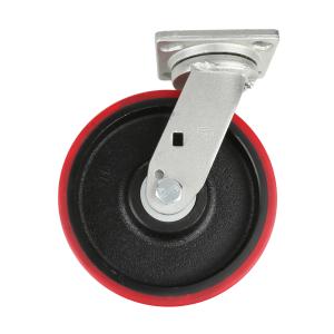 EDL(易得力)镀锌8寸平顶万向高强度聚氨酯TPU脚轮