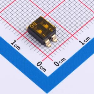 2.54mm间距 2位 贴片低柄 DSIC黑色 拨码开关