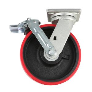 EDL(易得力)镀锌8寸平顶万向高强度聚氨酯TPU脚轮