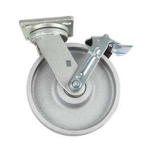 EDL(易得力)镀锌8"平顶万向铸铁Castlron脚轮