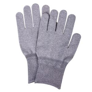 SEAGEBEL(希洁贝尔)[1整包10双]防静电碳纤维点塑手套 灰色L码 ST-65005L