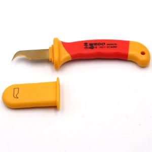 WEDO(维度) 绝缘钩镰型电缆刀 VDE耐压1000V剥刀勾刀电工刀剥线刀38*155mm IN520D-02