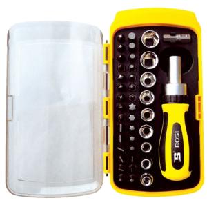 BOSI(波斯)，40件套旋具头套筒组套电讯工具棘轮螺丝刀套装工具多功能，BS463041