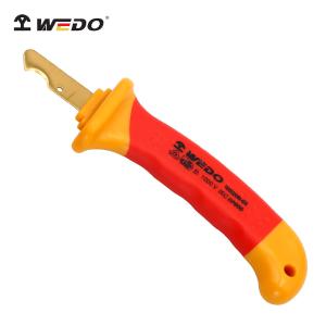 WEDO(维度) 绝缘注塑小圆型电缆刀 VDE1000V钩镰型勾刀电工刀剥线刀28*155mm IN520B-02