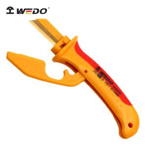 WEDO(维度) 绝缘注塑直平可换型电缆刀 VDE耐压1000V电工刀剥线刀58*185mm IN520E-02