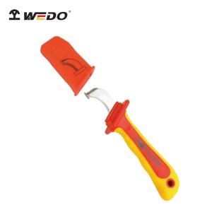 WEDO(维度)双色注塑绝缘镰勾电缆刀 VDE耐压1000V电工刀剥线刀210mm IN520F-02