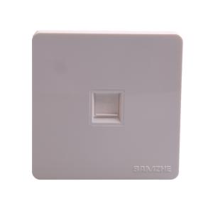 SAMZHE(山泽)电脑插座网口网络面板 适用电话信息模块 通用超五/六/七类模块加厚86型面板 单口 WAN-01