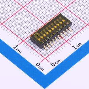 1.27mm间距10位 贴片黑色S脚 拨码开关