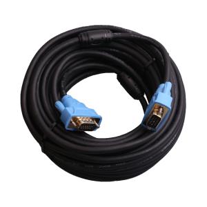 SAMZHE(山泽)VGA线高清双磁环蓝头vga3+6线芯针/针 电脑投影仪显示器视频线数据信号线 15米 VM-1150