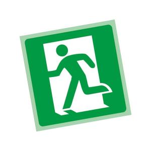 KCL(可兹尔) 紧急疏散国标GB消防器材警示标签安全牌 自粘性乙稀+自发光 100×100mm KCL259456