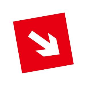 KCL(可兹尔) 紧急疏散逃生左下右下标示国标GB消防牌 优质工程塑料+3M反光膜 100×100mm KCL259672