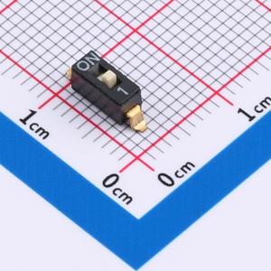拨码开关贴片式 2.54mm间距,编带 宽脚 1PIN/位 高推 黑色