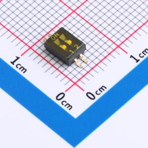 1.27mm间距 2位 贴片 DSHP黑色S脚 拨码开关