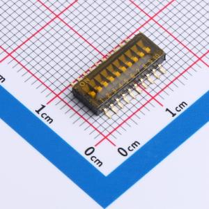 拨码开关 1.27mm间距黑色 细脚 10PIN/位 贴片正拨平拨SMD